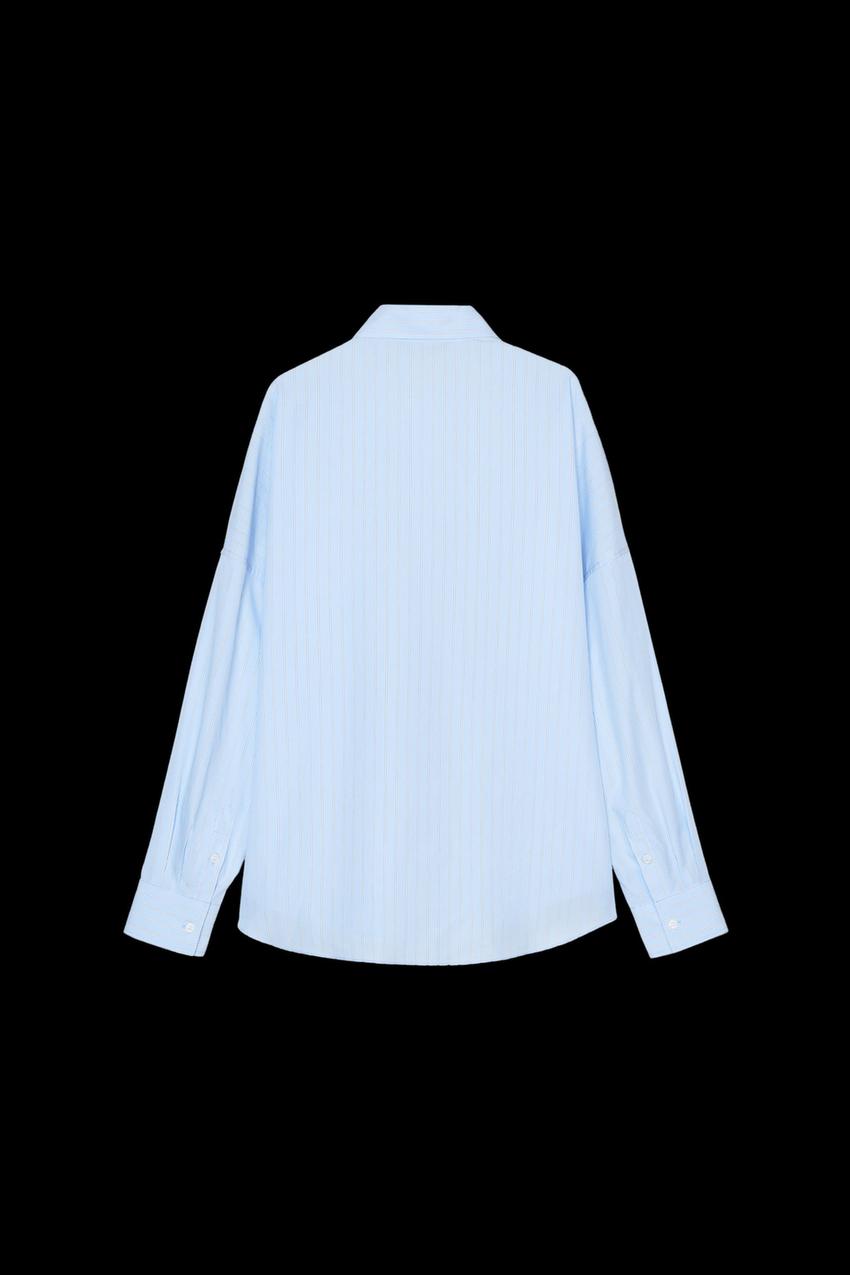 OVERSIZED STRIPED POPLIN SHIRT