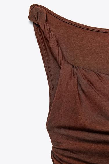 TWISTED STRAP TOP - Chocolate by Zara - Image 7
