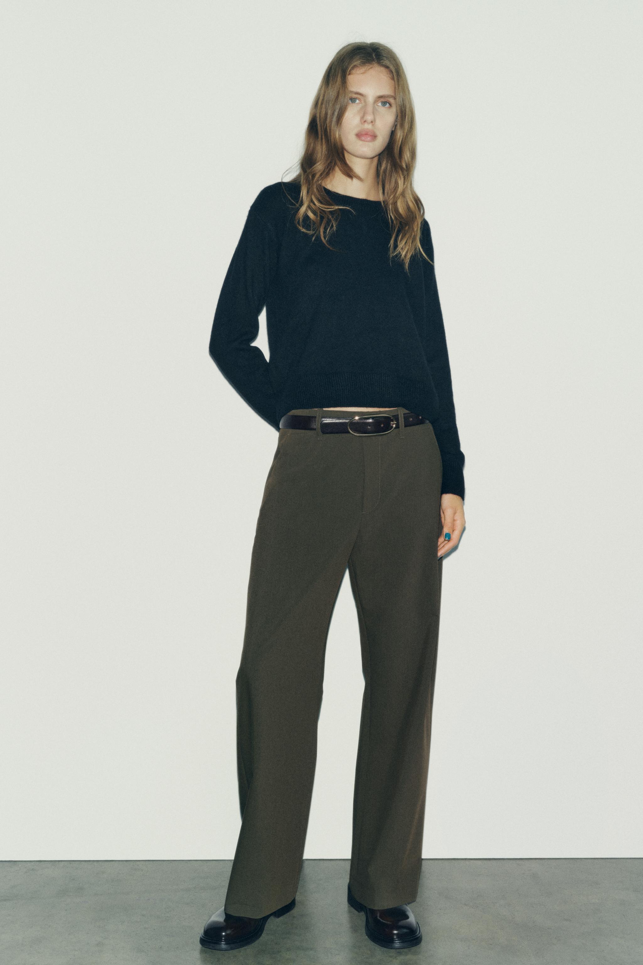 Pantalones marrones de mujer Nueva Coleccion Online ZARA Espana