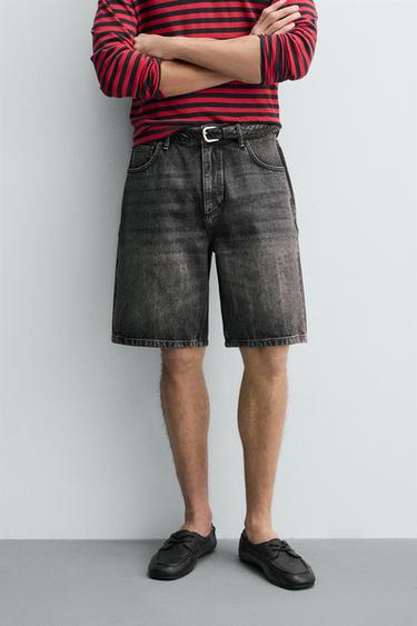 BERMUDA DENIM RELAXED FIT - Gris oscuro de Zara