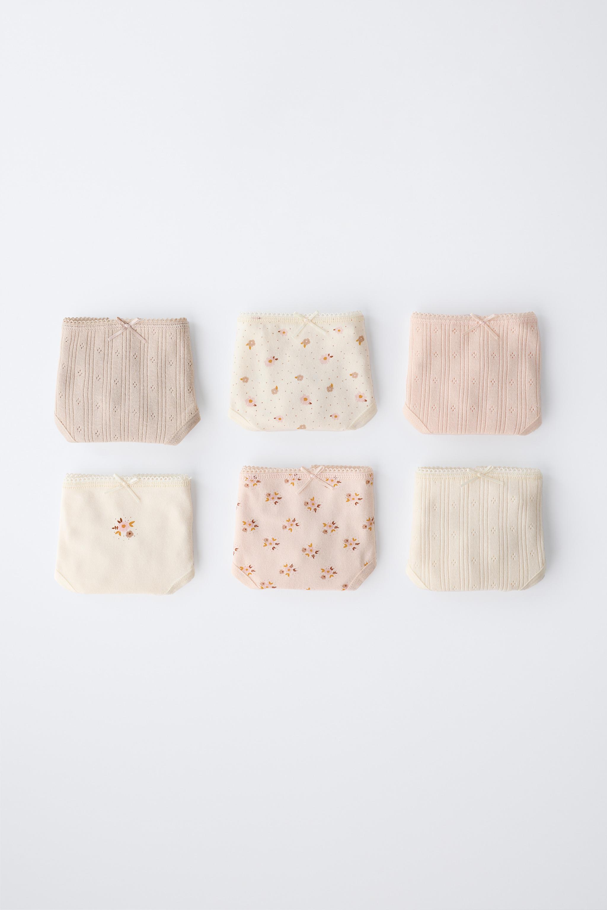 1 1/2-6 YEARS / SIX-PACK OF FLORAL PRINT UNDERWEAR