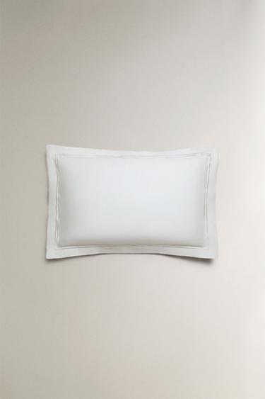 PILLOWCASE WITH TWO EMBROIDERED DETAILS - Light green by Zara - Image 2