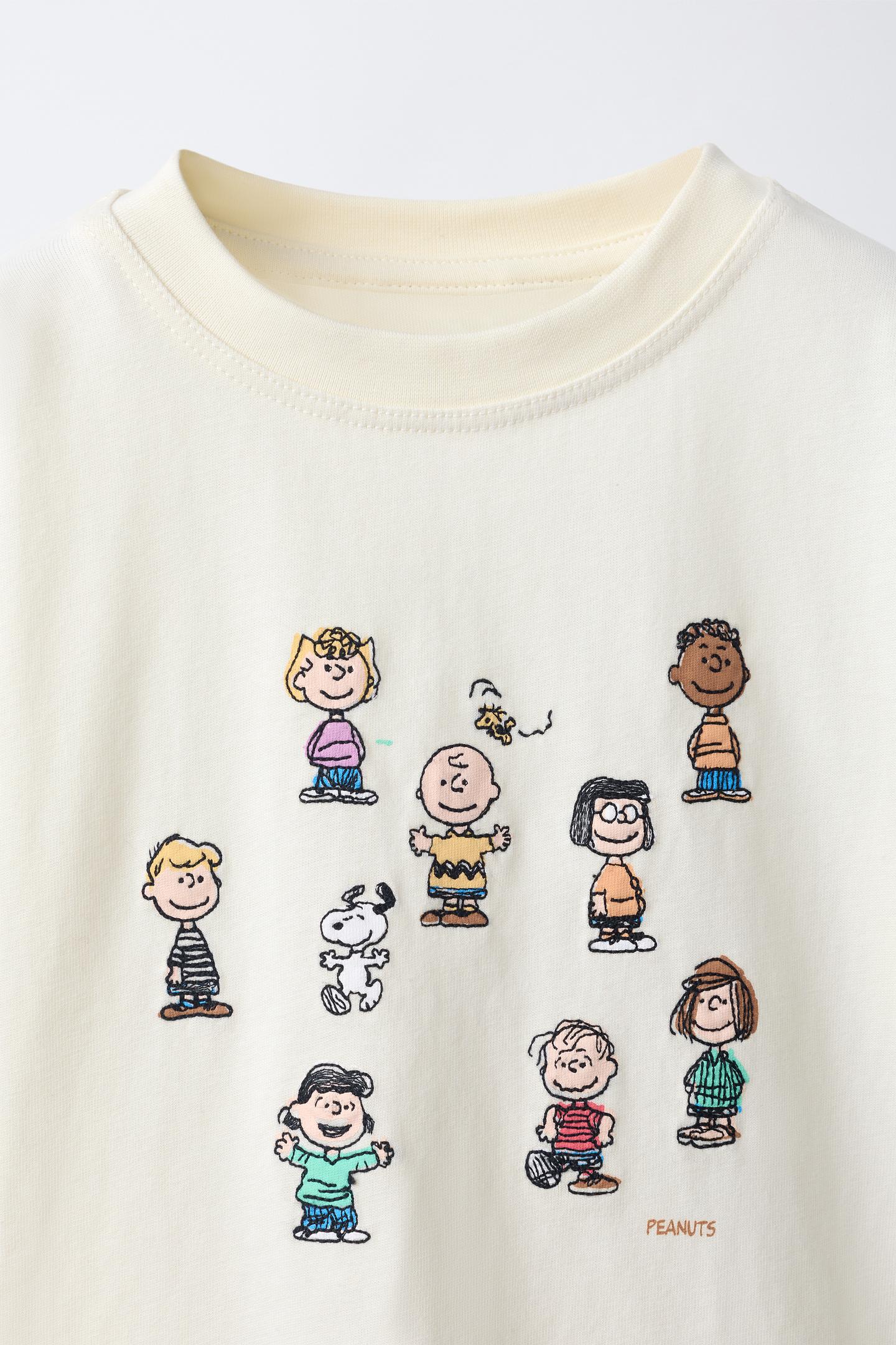 Детская футболка Zara Snoopy Peanuts™ Embroidered, цвет: Белый — фото 3