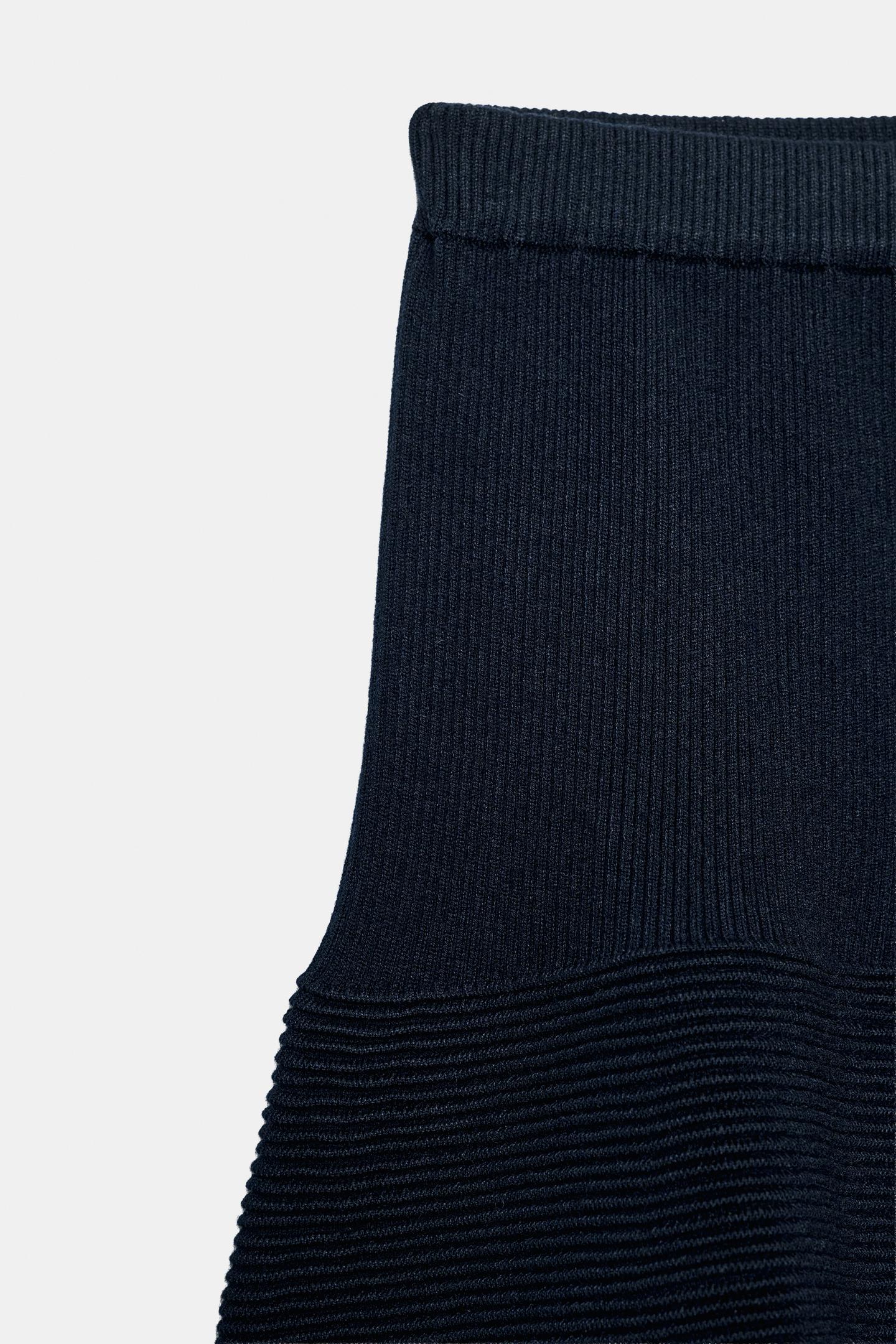 Женская юбка Zara Peplum Knit Mini, цвет: Тёмно-синий — фото 9