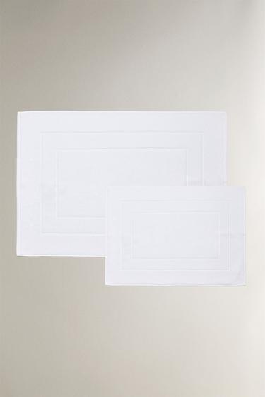 NON-SLIP COTTON BATH MAT - White by Zara