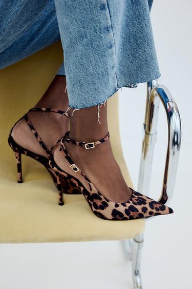 ANIMAL PRINT SLINGBACK HIGH HEELS - Leopard by Zara