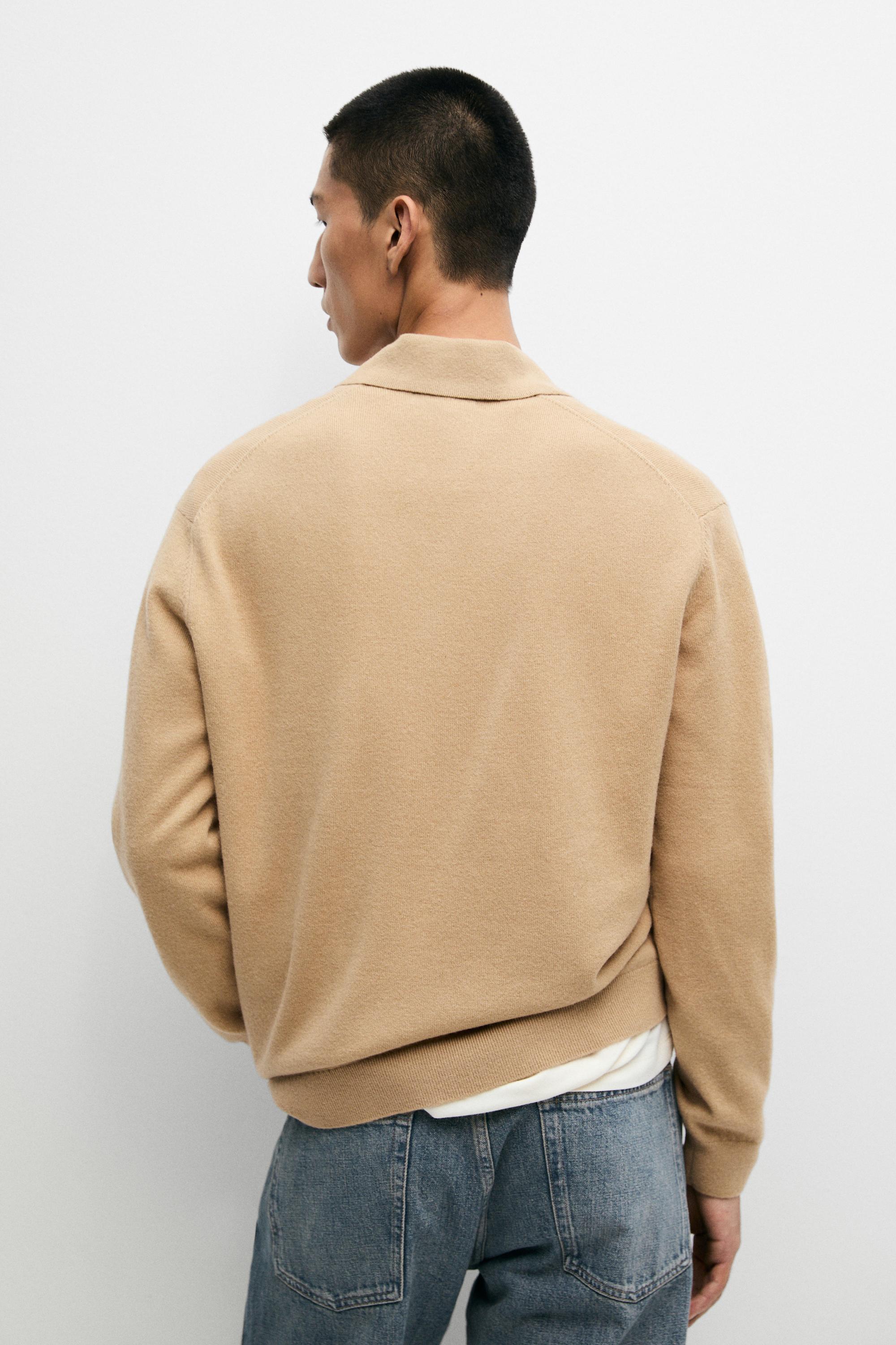 100% wool knit polo sweater