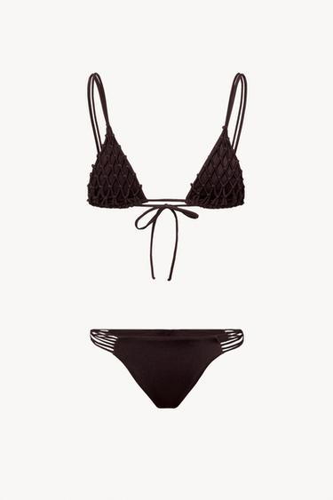ДОЛНИЩЕ НА БАНСКИ ОТ ПЛЕТЕНА НА ЕДНА КУКА ДАНТЕЛА С НАБОР - Шоколад от Zara