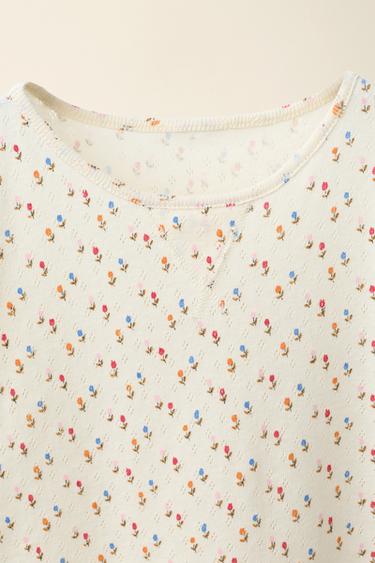T-SHIRT POINTELLE TULIPES CRÉÉ PAR CARAMEL LONDON X ZARA - Imprimée de Zara - Image 2