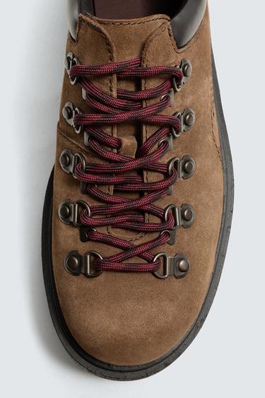 CHAUSSURES EN CUIR À CROCHETS - Marron de Zara - Image 2