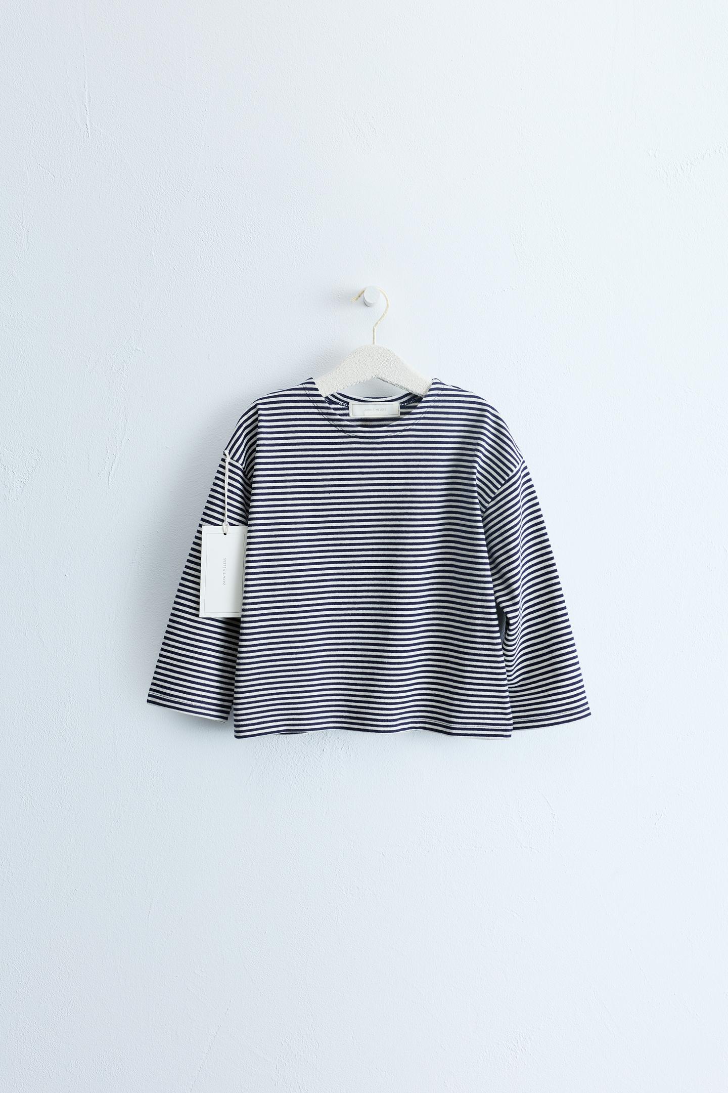 Детская футболка Zara Timeless - Striped Print, цвет: Синий / Белый — фото 2