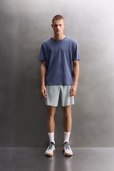 CAMISETA RUNNING GRÁFICO ESTAMPADO - Azul lavado de Zara - Imagen 0