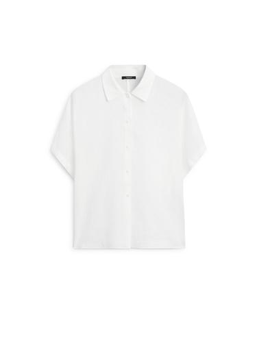 Chemise manches courtes 100 % lin - Blanc de Zara
