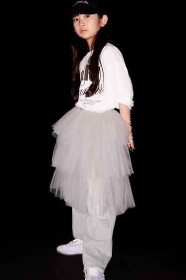 Zara PEARL WIDE LEG JEANS - Gray