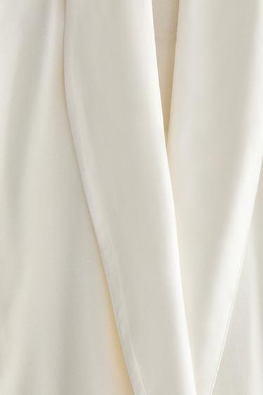 ROBE DE CHAMBRE LONGUE POLAIRE - Blanc cassé de Zara - Image 3