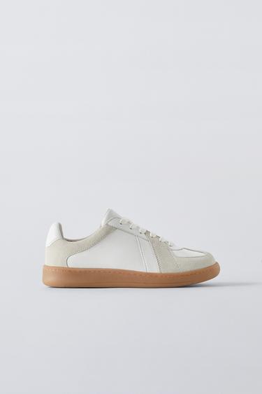 КОЖАНЫЕ КРОССОВКИ — Белый от Zara — изображение 0