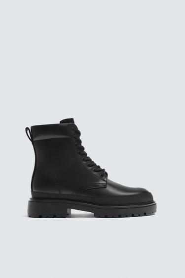 BOTA DE CADARÇOS COM VOLUME - Preto da Zara