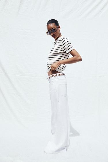 KNIT TOP WITH PIPING - striped by Zara - Image 3