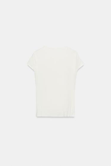 HENLEY T-SHIRT - Oyster-white by Zara - Image 4