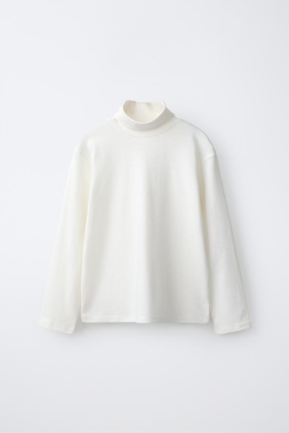 CAMISETA CUELLO VUELTO - Blanco de Zara - Imagen 0