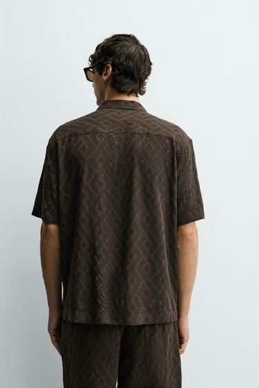 CHEMISE JACQUARD GÉOMÉTRIQUE - Marron de Zara - Image 2