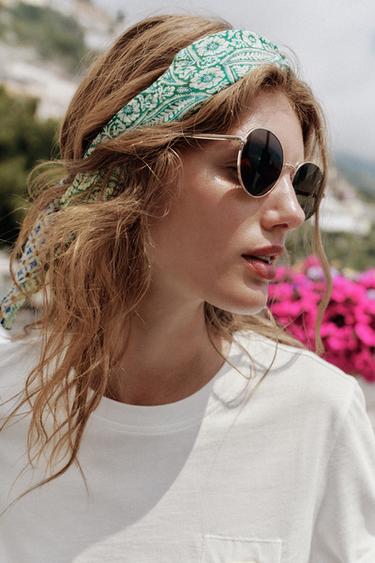 Zara TILE PRINT SCARF - Blue - Image 0