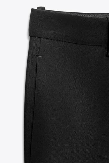 Zara ZW COLLECTION STRAIGHT PANTS - Black