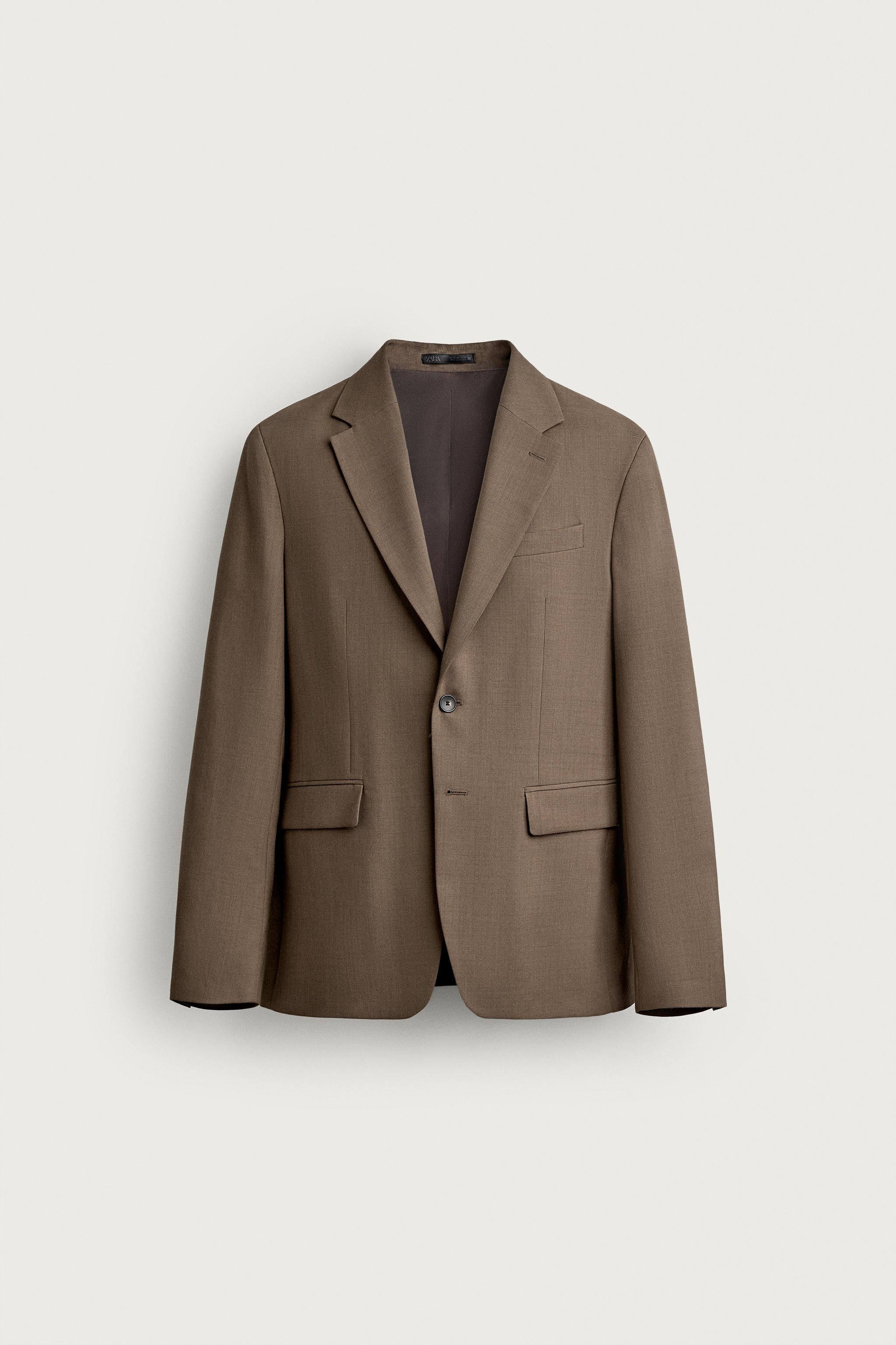 レギュラーフィット スーツブレザー - ゴールデンブラウン | ZARA