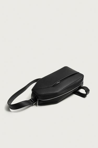 VERTICAL TEXTURED CROSSBODY BAG — Black 2