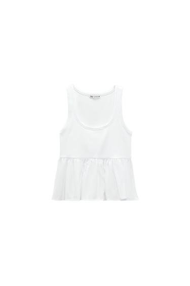 PEPLUM RIBBED TOP