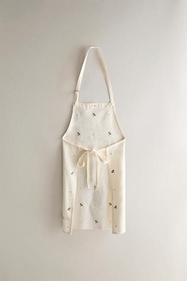 APRON WITH EMBROIDERED CLOVER - Greenish by Zara