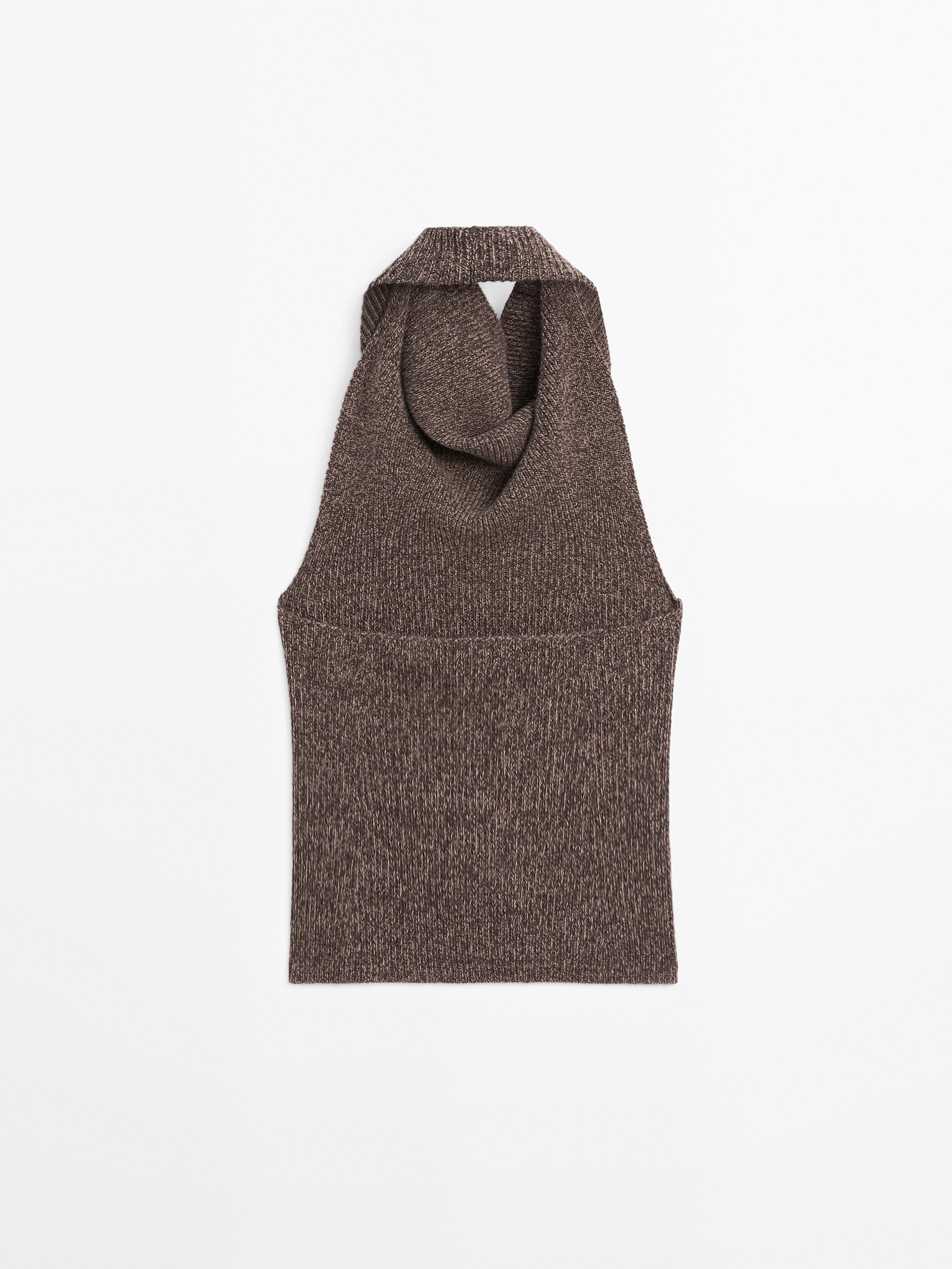 Knit wool and silk halter top - LIMITED