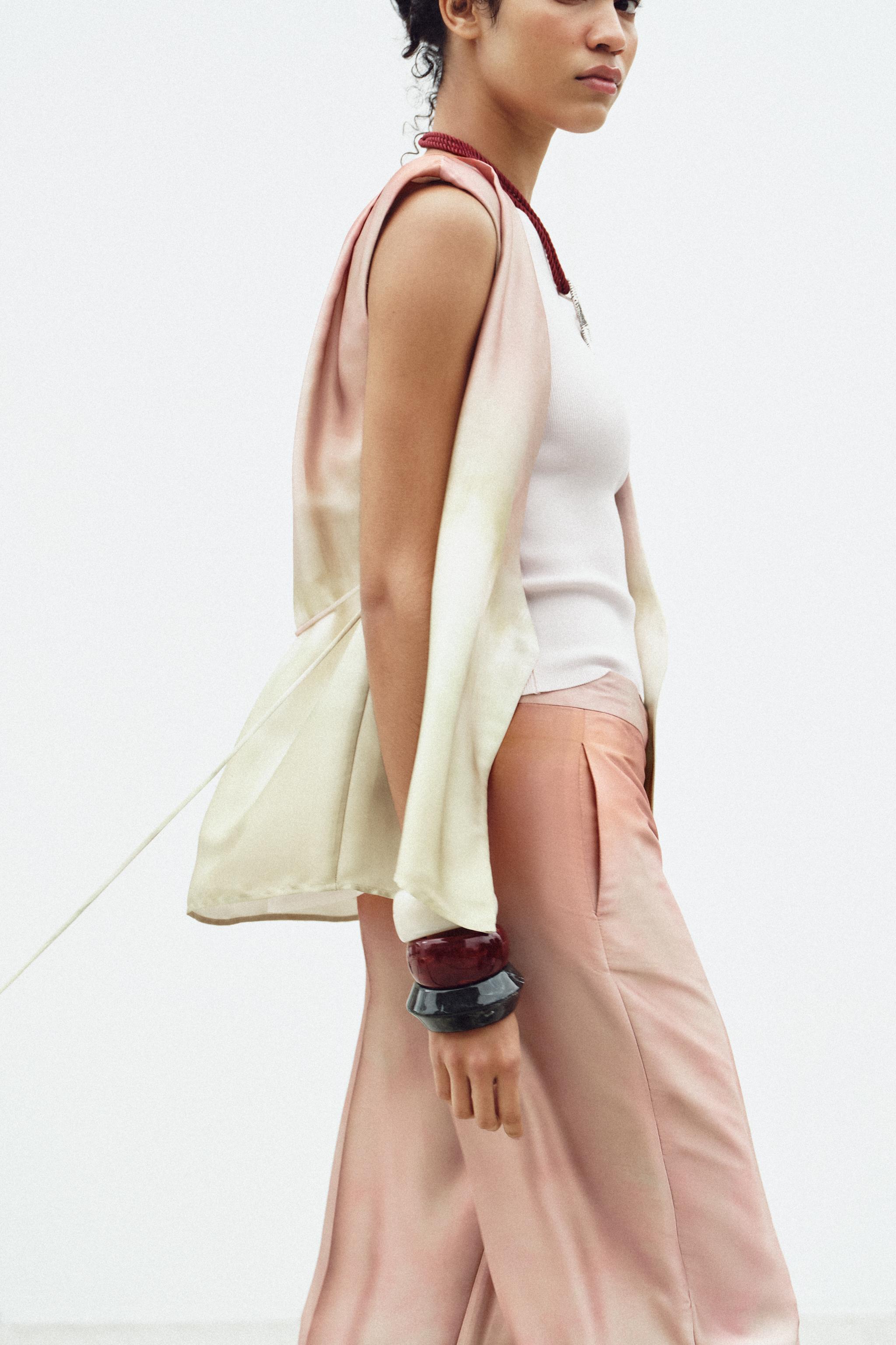 Camisa ZARA Tie Dye Print Para Mujer Multicolor, Effect Satén - Main Image