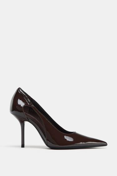 Zara HEELS WITH SIDE OPENINGS - Chocolate Brown