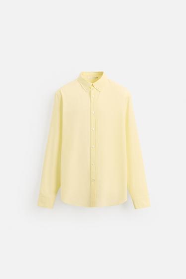 OVERHEMD IN REGULAR FIT - Heldergeel van Zara