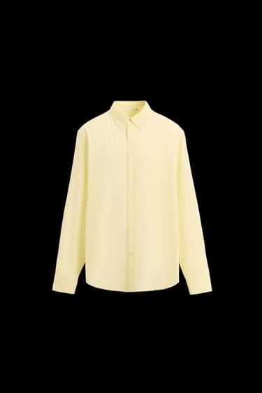 Zara REGULAR FIT SHIRT - Light yellow - Image 0