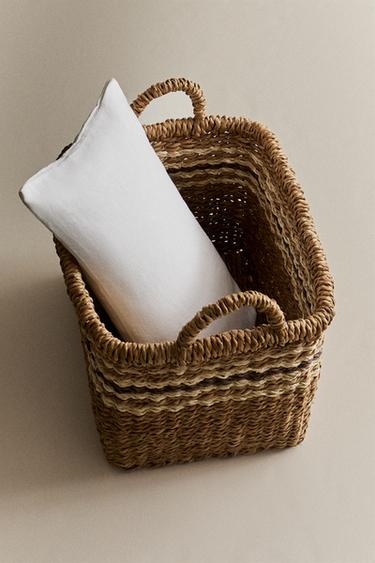 CESTA RETTANGOLARE A RIGHE - Marrone di Zara