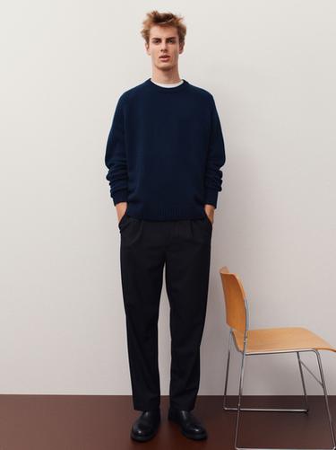 Zara 100% wool raglan sleeve knit sweater - 470