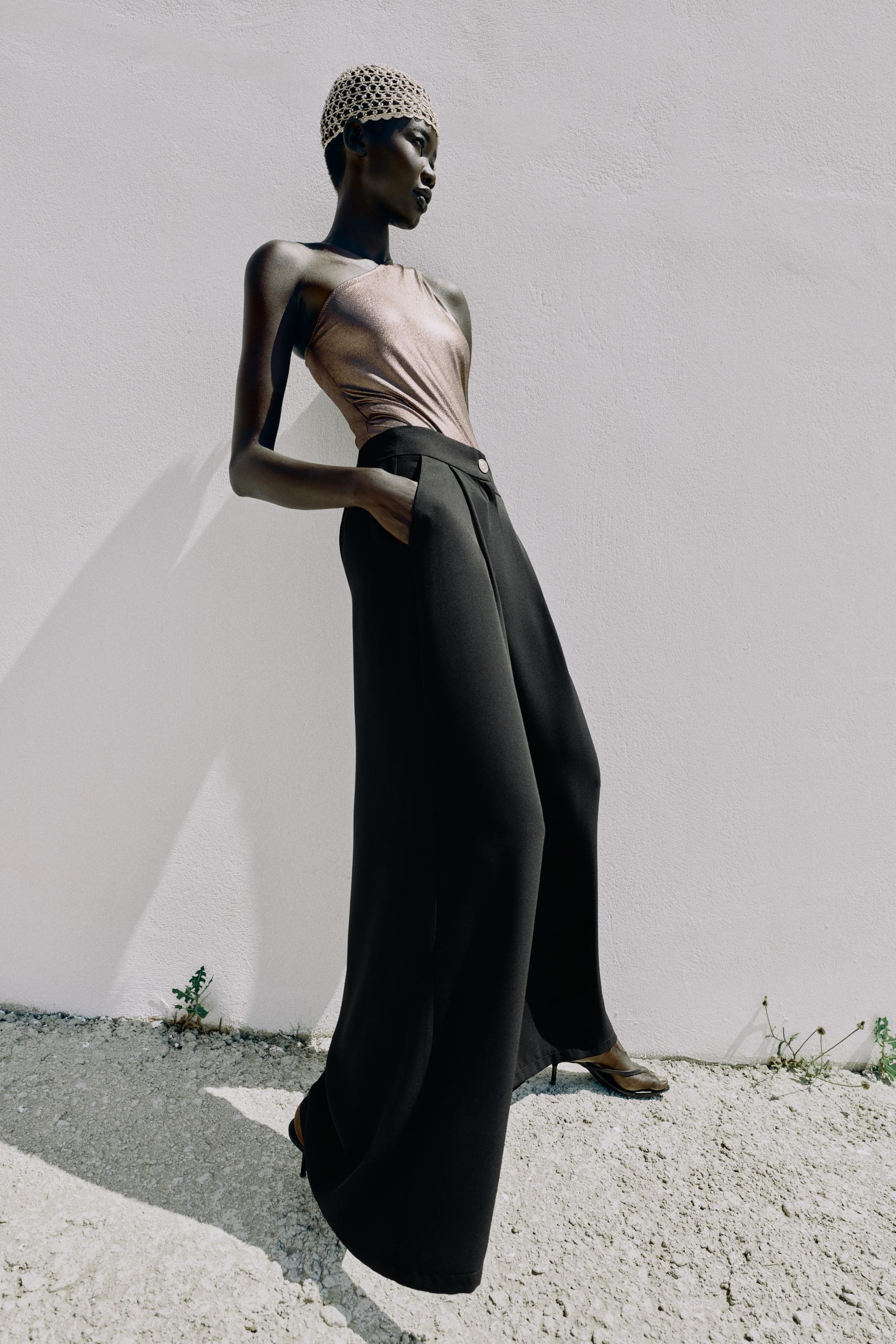 Женские брюки Zara GOLD BUTTON PALAZZO PANTS — фото 3