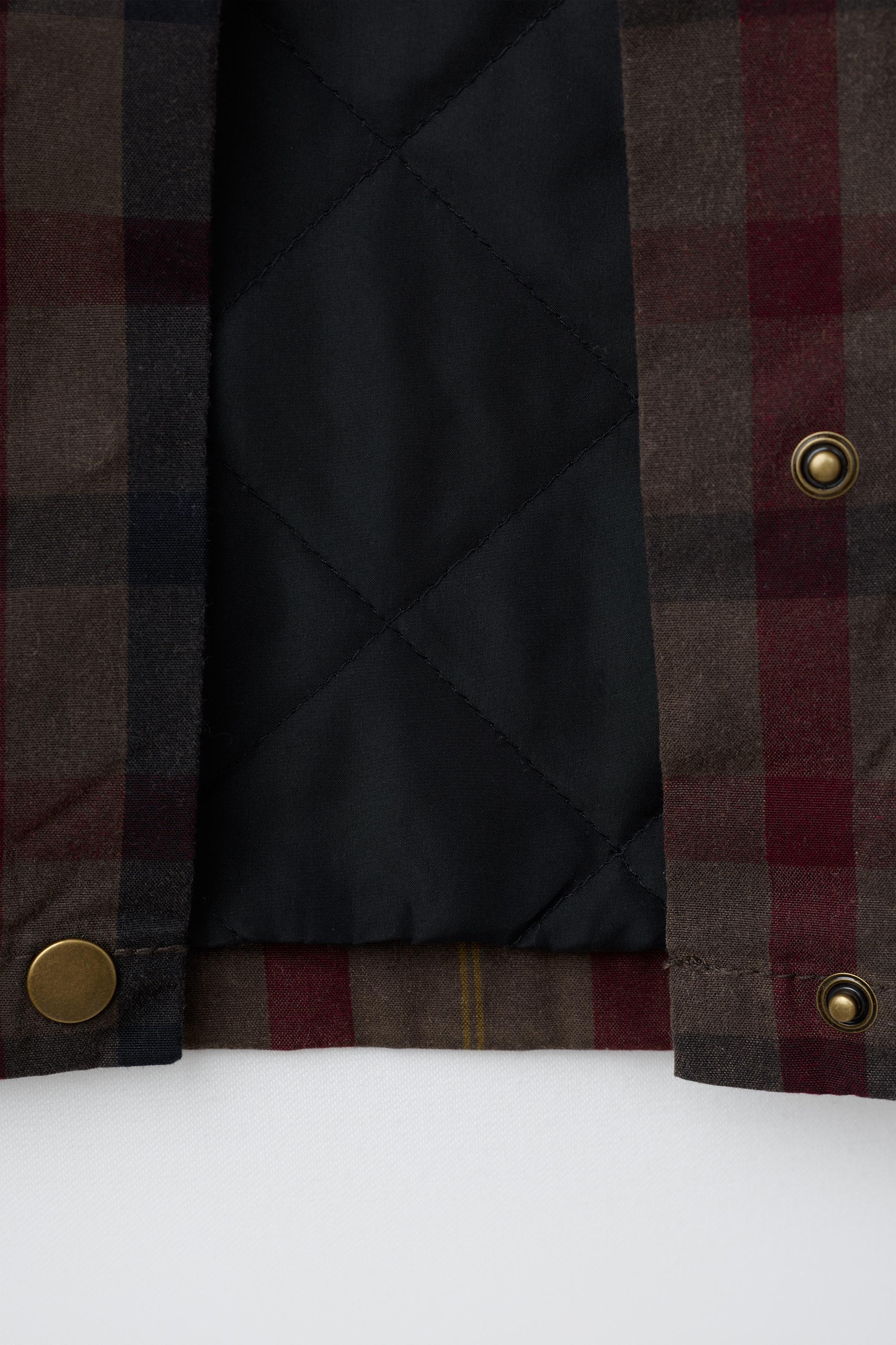 Детские куртки Zara PLAID WAXED JACKET — фото 8