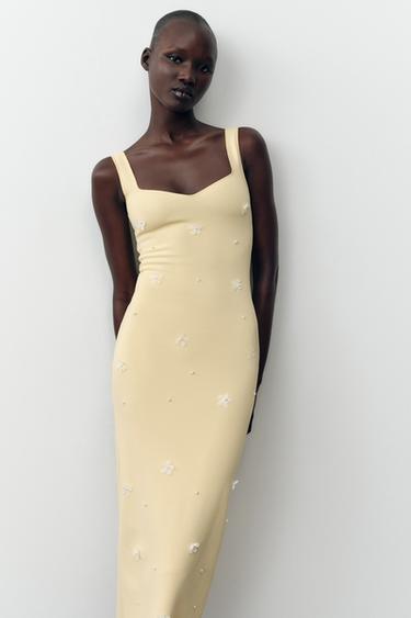 FLORAL STRETCH DRESS - Yellow by Zara - Image 1