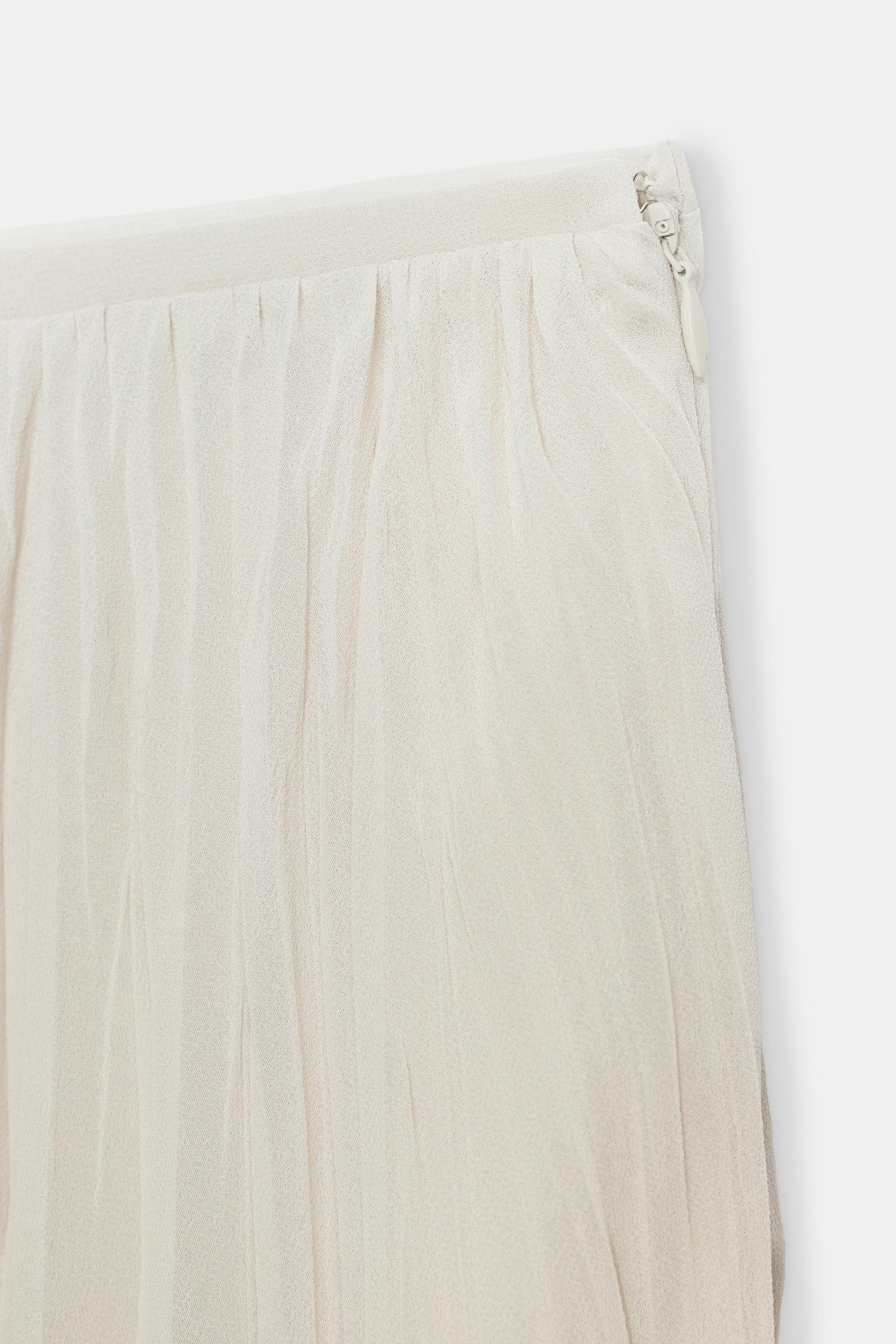 Zara ZW COLLECTION PİLİLİ MİDİ ETEK görsel 7