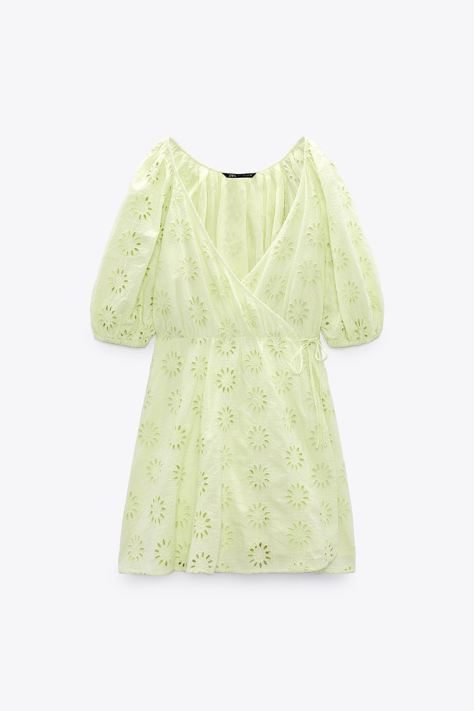 OPENWORK EMBROIDERED DRESS - Light yellow | ZARA United States
