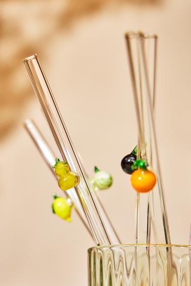 PACK OF GLASS STRAWS WITH FRUIT FIGURES (PACK OF 6) -  by Zara - Image 5