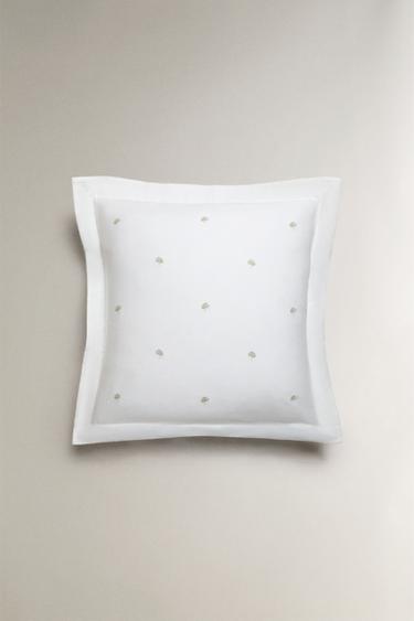 PILLOWCASE WITH EMBROIDERED TREES - Oyster-white by Zara - Image 1