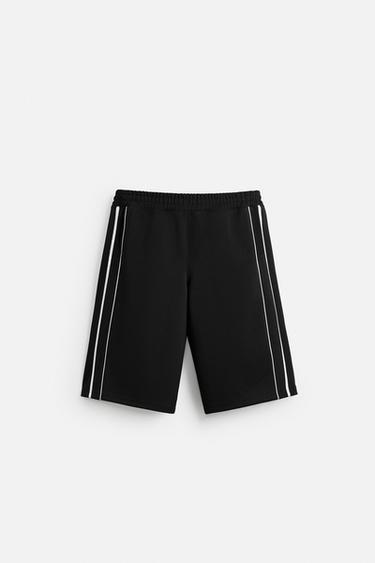 TECHNICAL STRIPE BERMUDA SHORTS - Black by Zara - Image 5