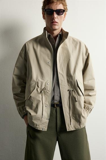 100% COTTON SHORT PARKA — Beige 1