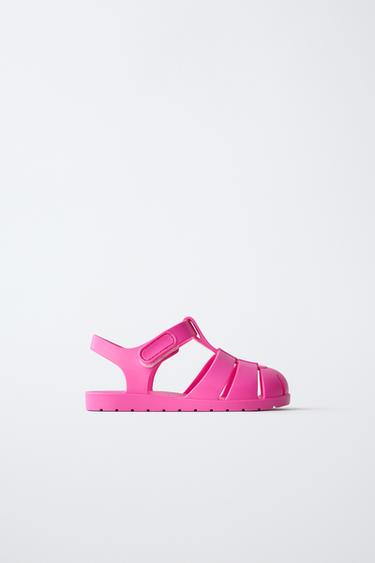 Zara RUBBERIZED FISHERMAN SANDALS - Fuchsia