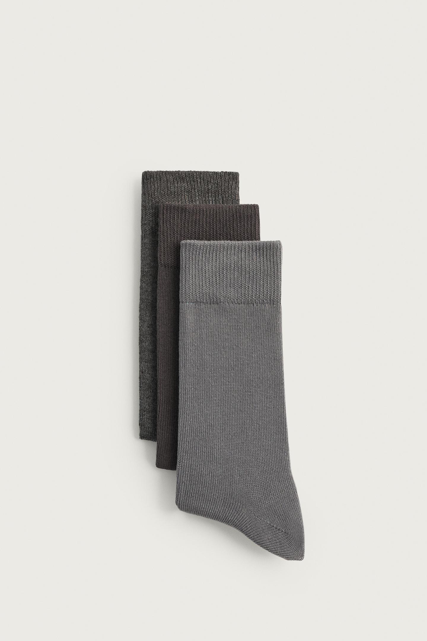 Носки для мужчин, 3 шт. — Zara, цвет: Серый — фото 2