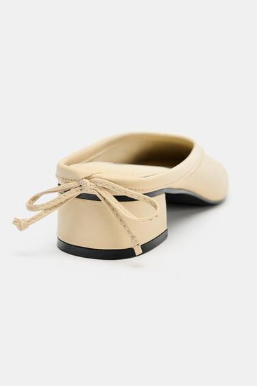 LEATHER MULE BALLET FLATS -  by Zara - Image 4